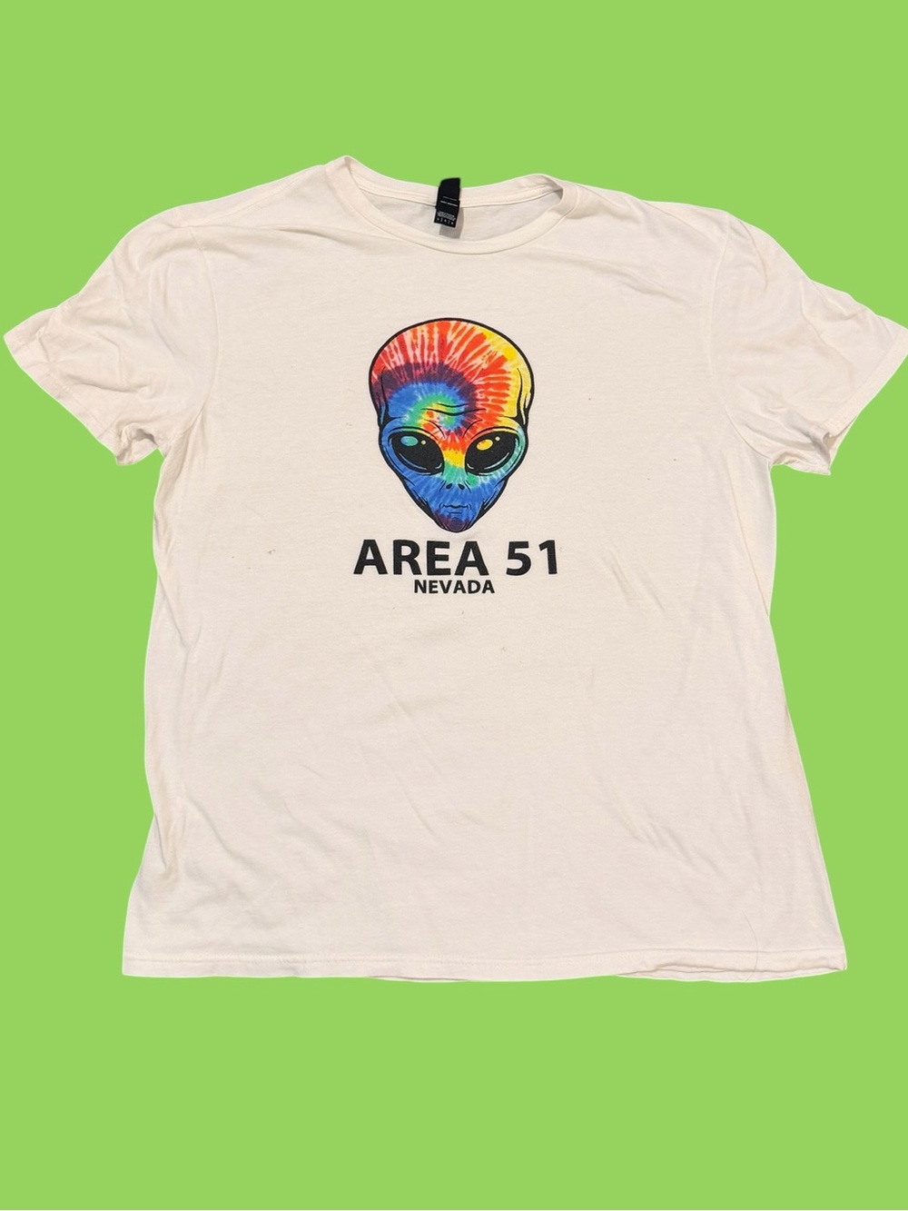 2010s Area 51 Nevada Tie Dye Alien Shirt Size Large